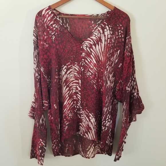 Tamara Mellon Silk Blouse Dolman Sleeve Casual Cover Size 8 - Picture 5 of 8